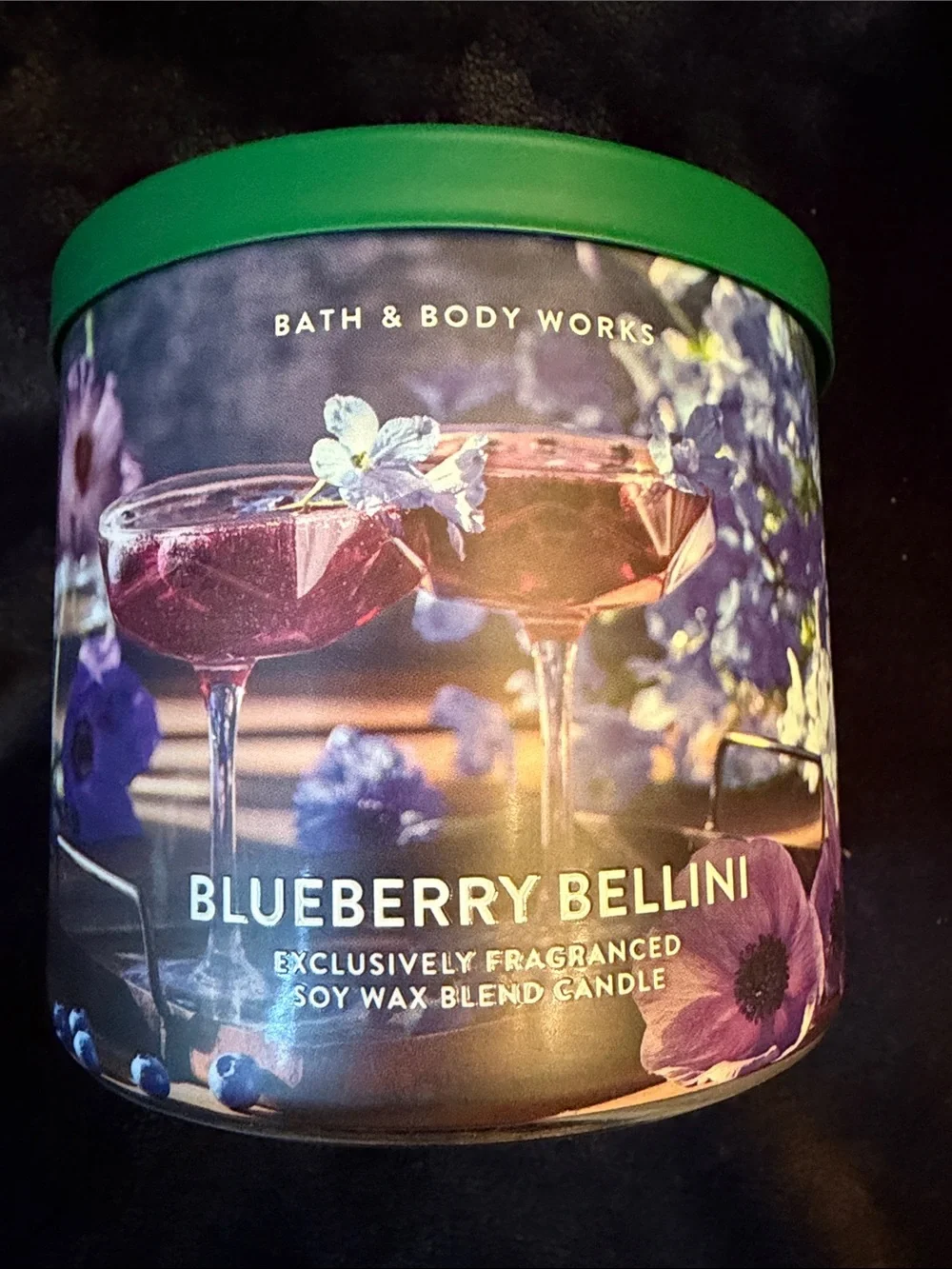 Bath & Body Works Blueberry Bellini Candle with Green Lid